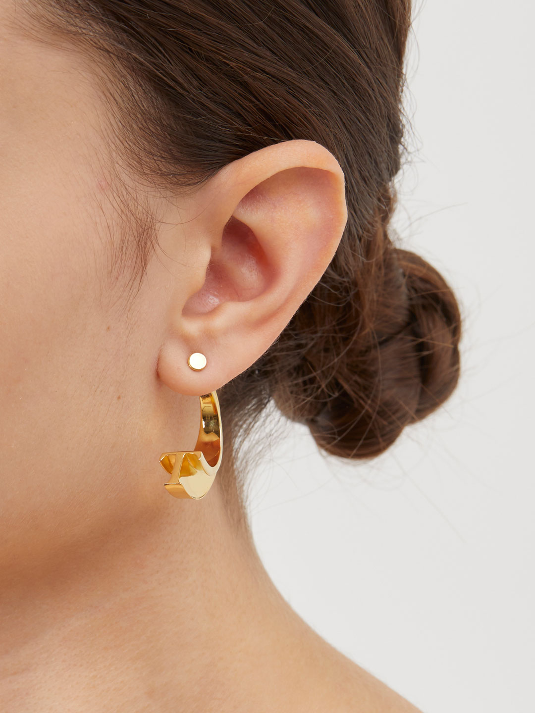 Alphabet Pierced Earring T  - Gold