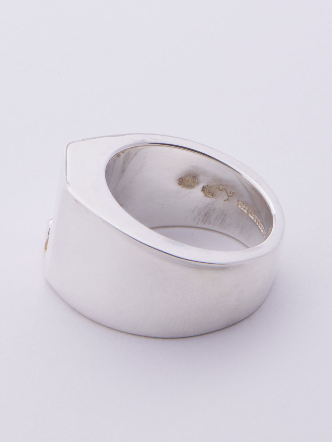 Alphabet Men's Ring J - Silver