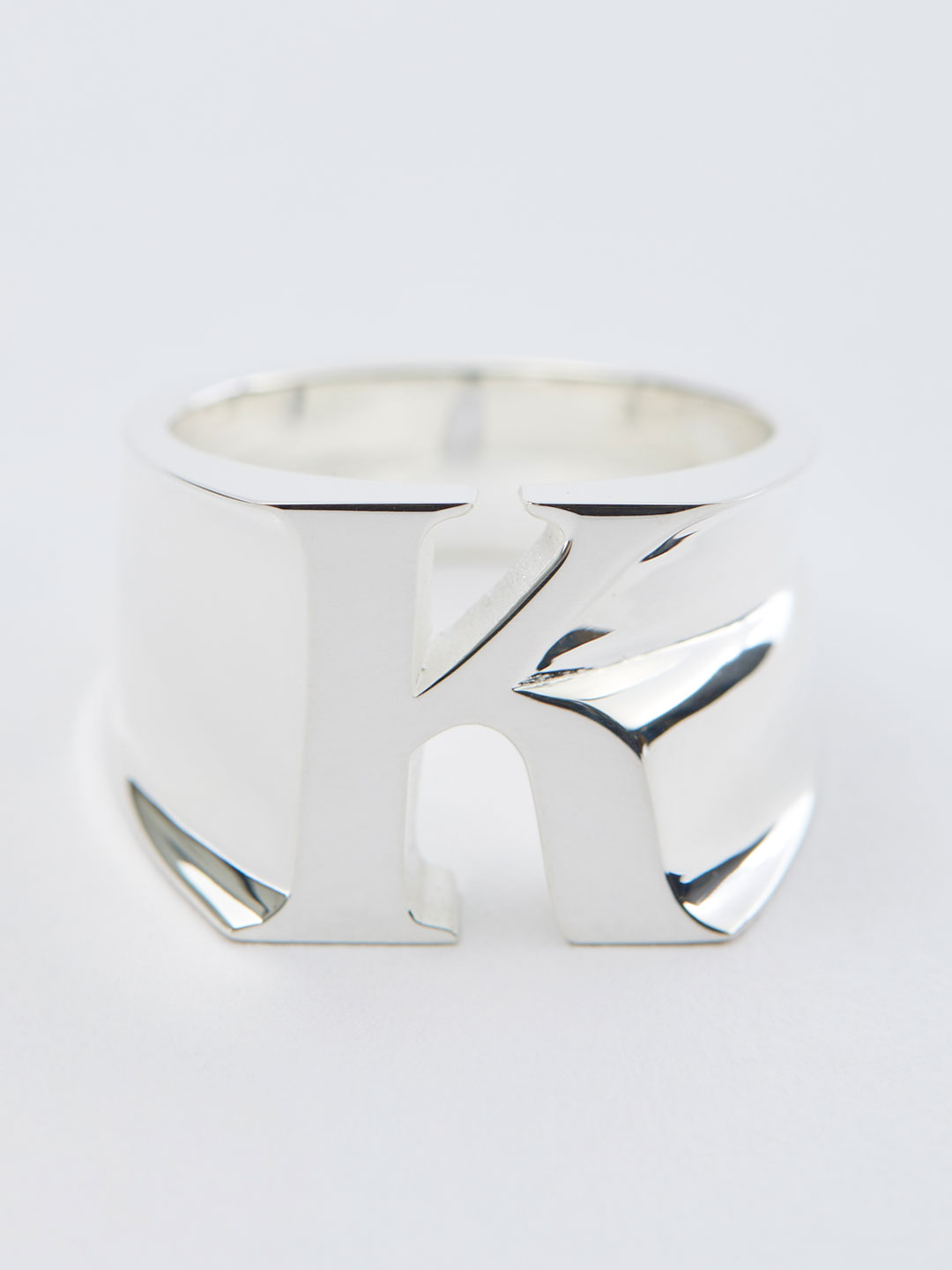 Alphabet Men's Ring K - Silver