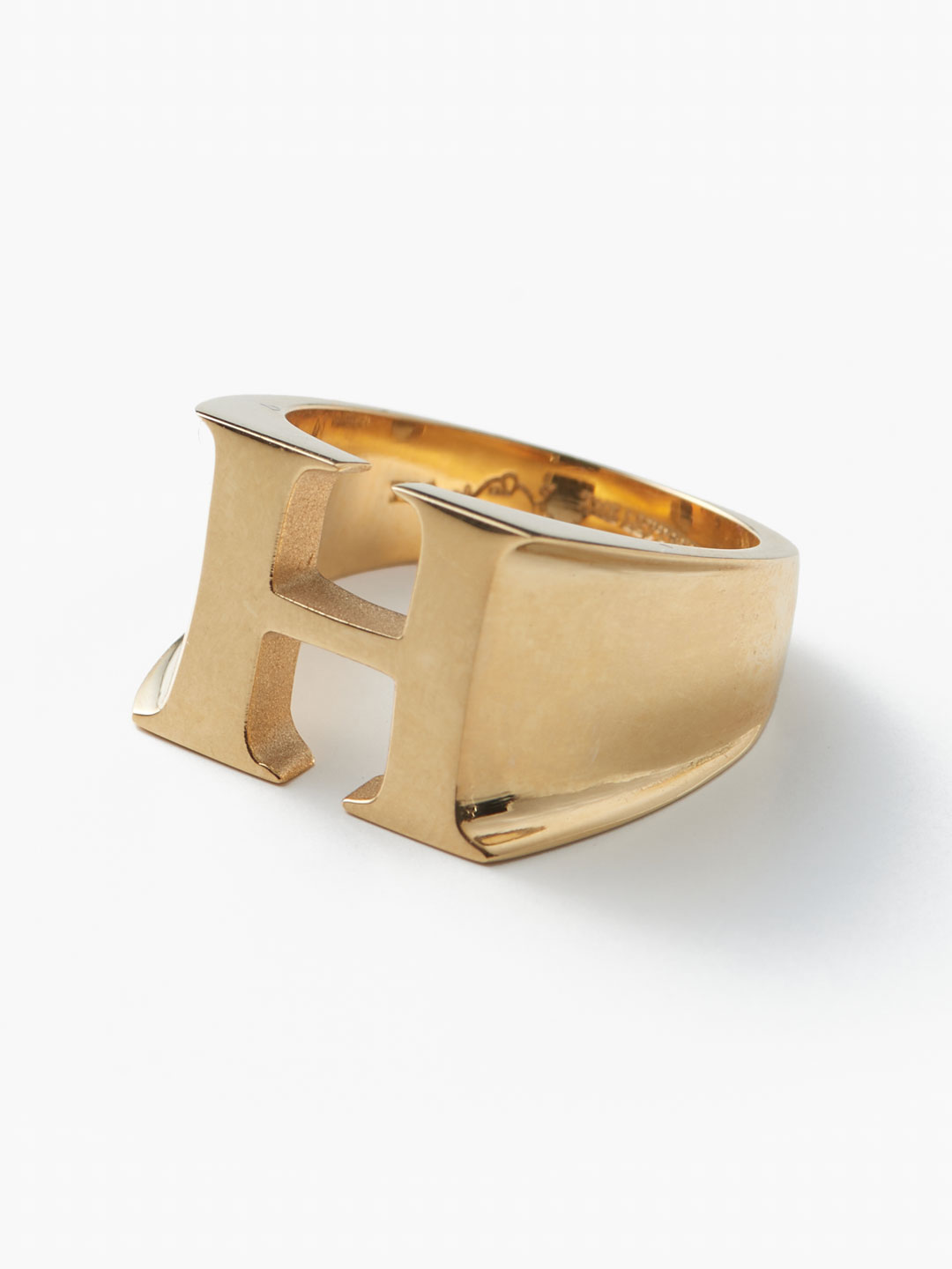 18K Alphabet Ring H - Gold