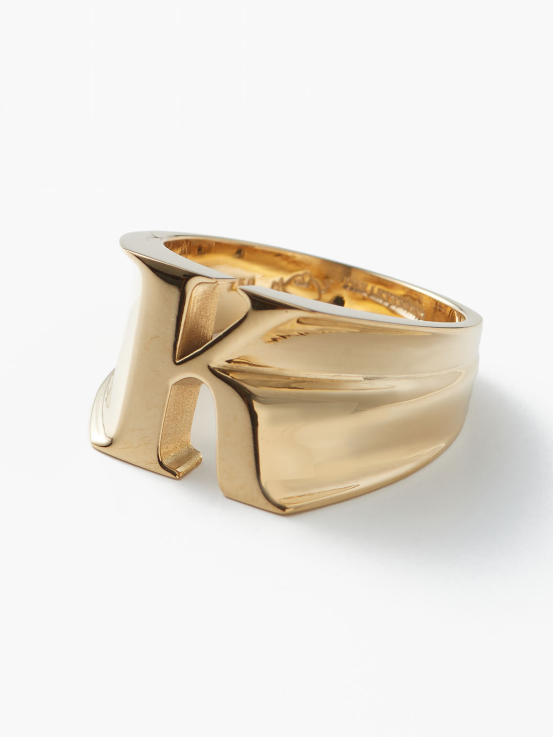 18K Alphabet Ring K - Gold