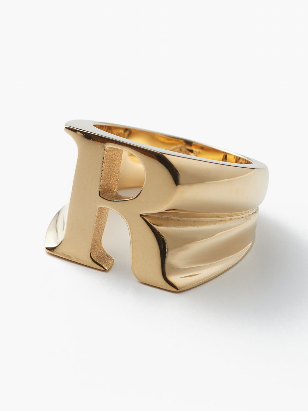 18K Alphabet Ring R - Gold