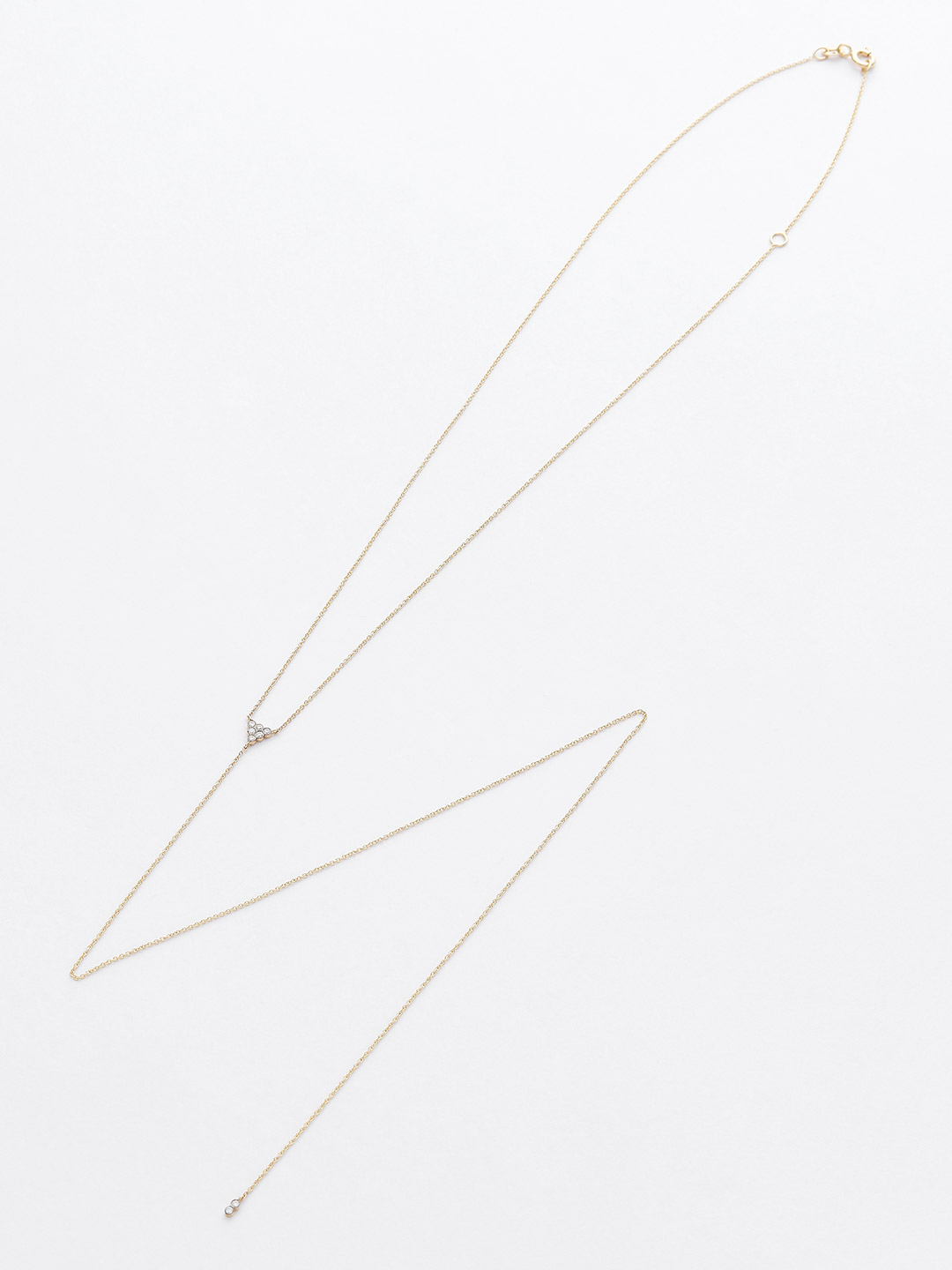 Diamond Y Necklace - 18K Yellow Gold