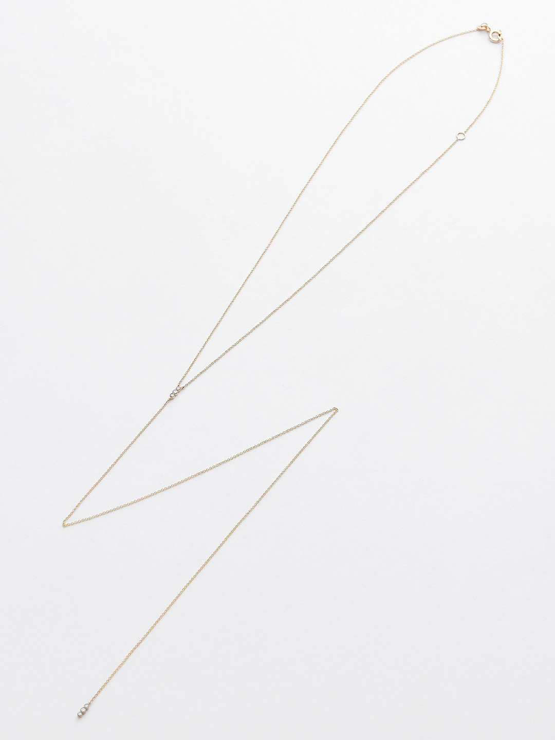 Diamond Y Necklace - 18K Yellow Gold