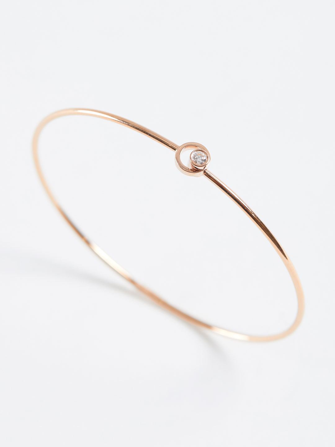 Diamond Circle Motif Bracelet - Rose Gold