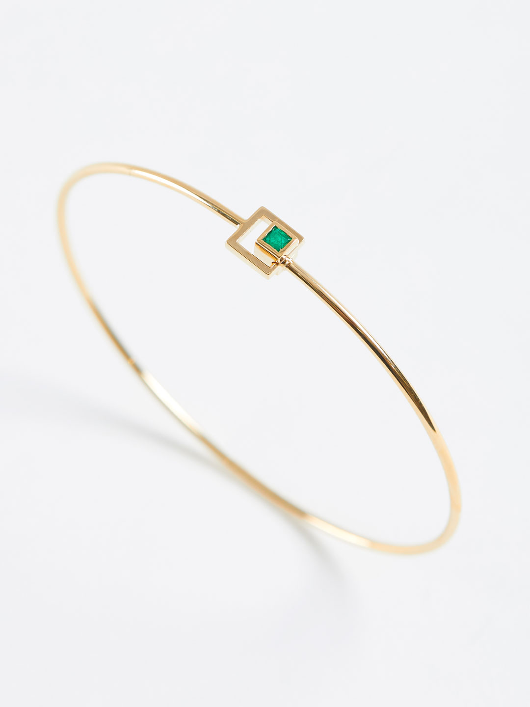 Emerald Square Motif Bracelet - Yellow Gold