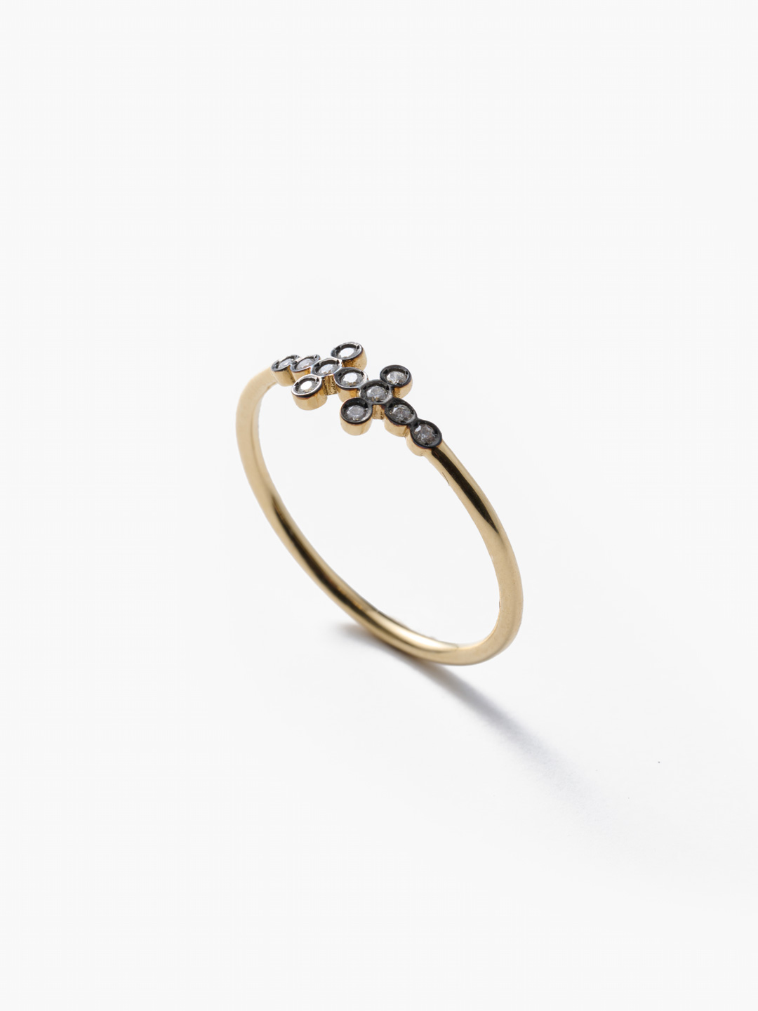 Two Lines Diamond Ring - Yellow Gold