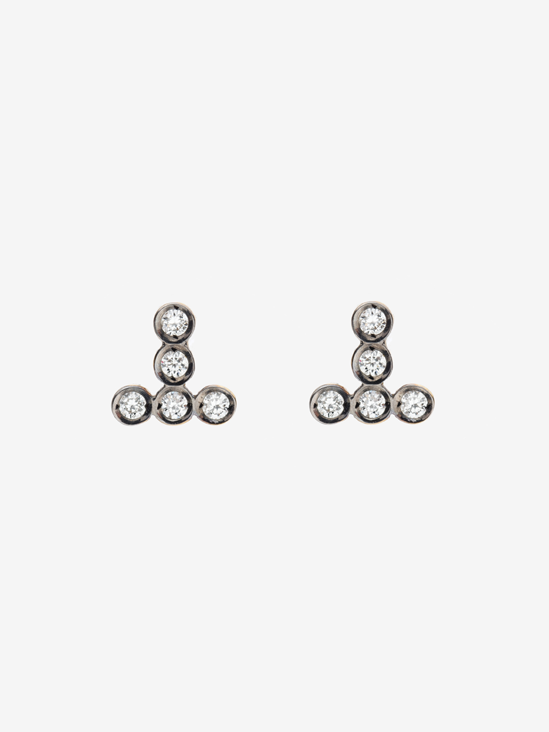 T Diamond Stud Pierced Earring - Yellow Gold