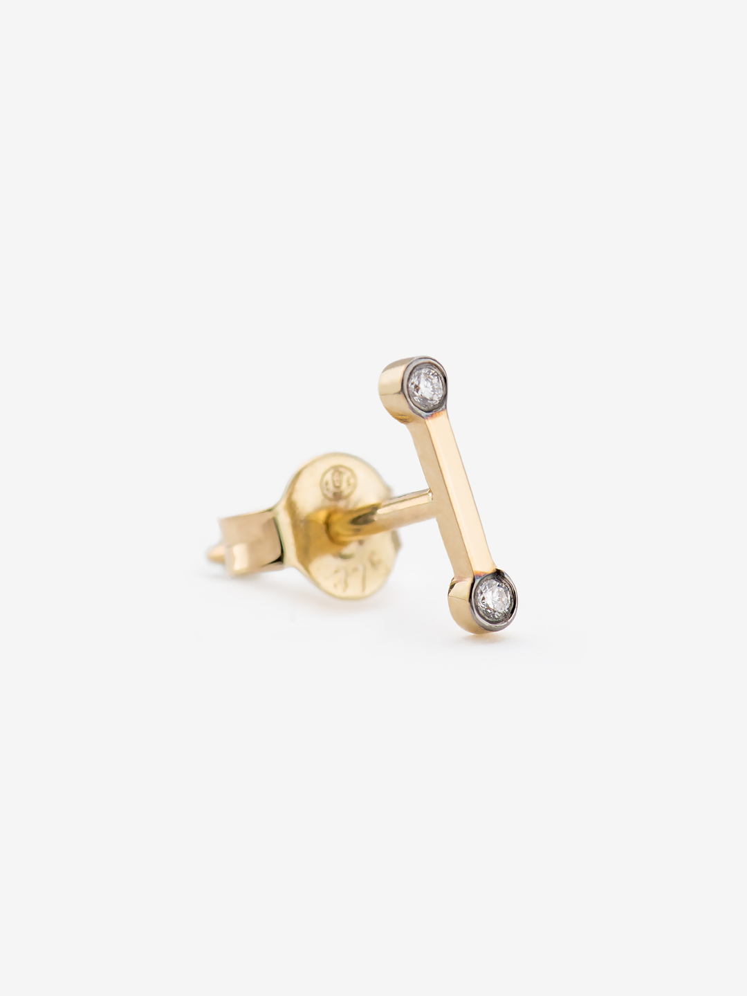 Sigma Stud Pierced Earring  El1 - Yellow Gold
