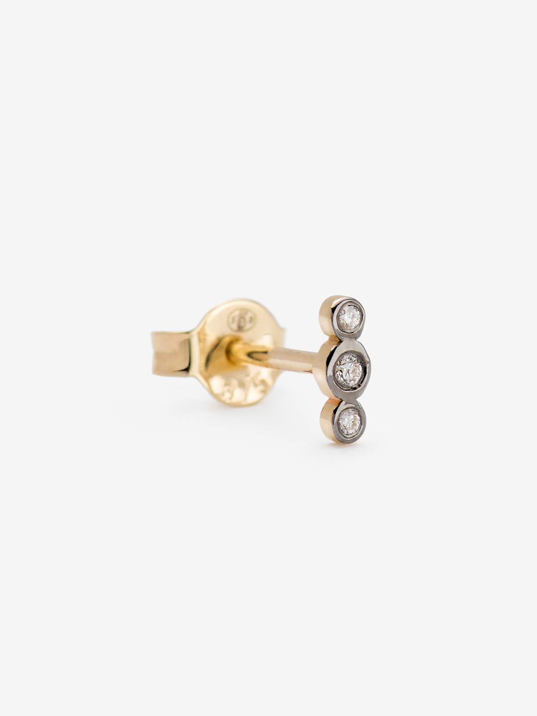 Sigma Stud Pierced Earring  El2 - Yellow Gold