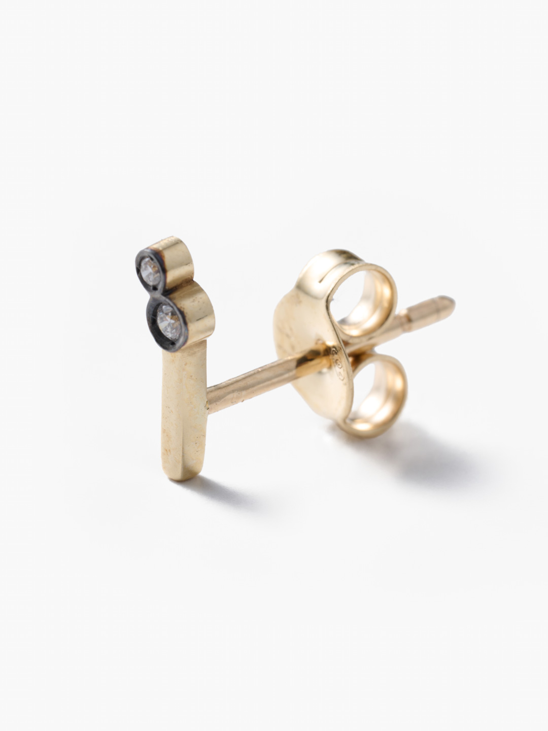 Sigma Stud Pierced Earring  El3 - Yellow Gold