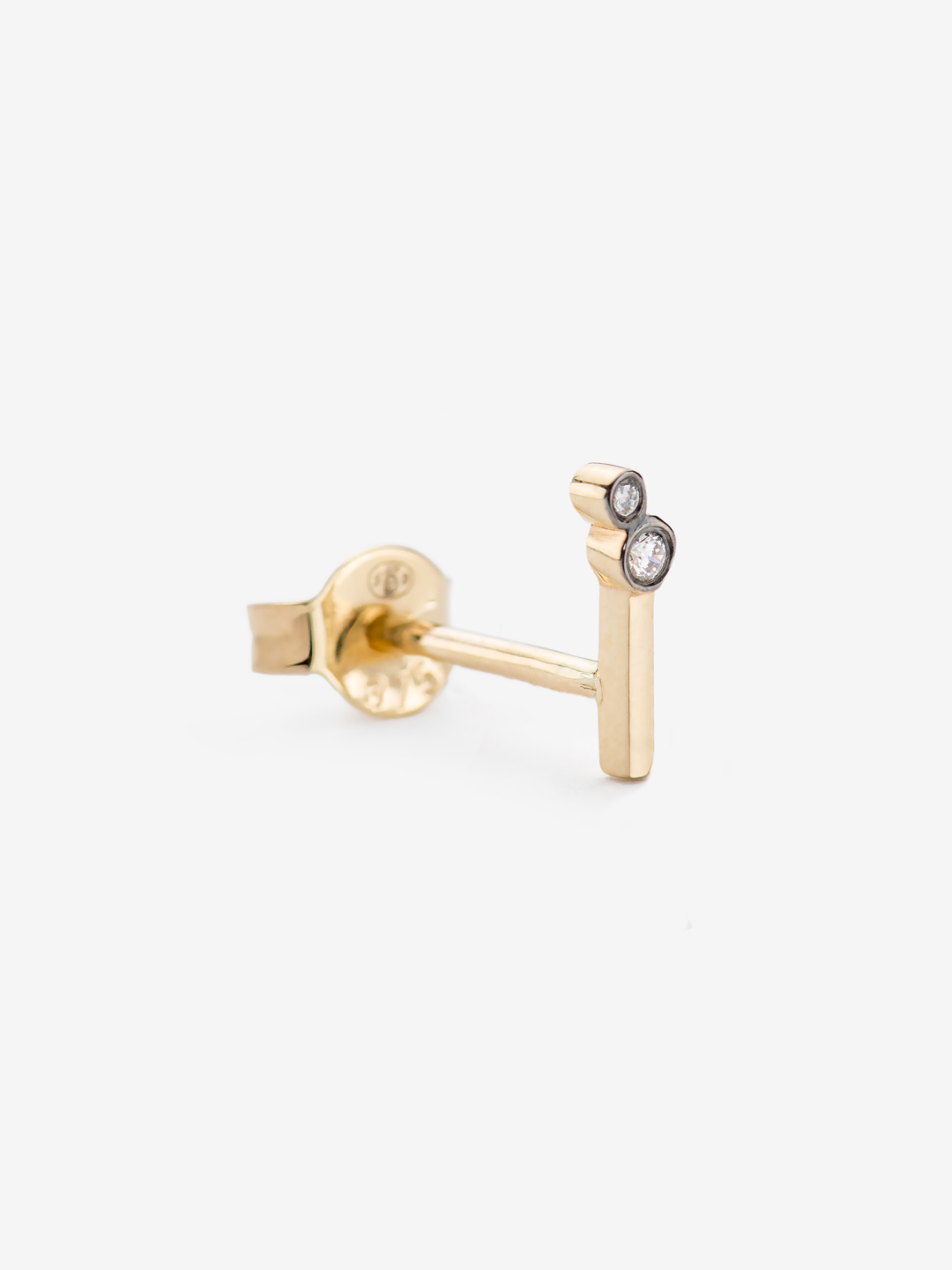 Sigma Stud Pierced Earring  El3 - Yellow Gold