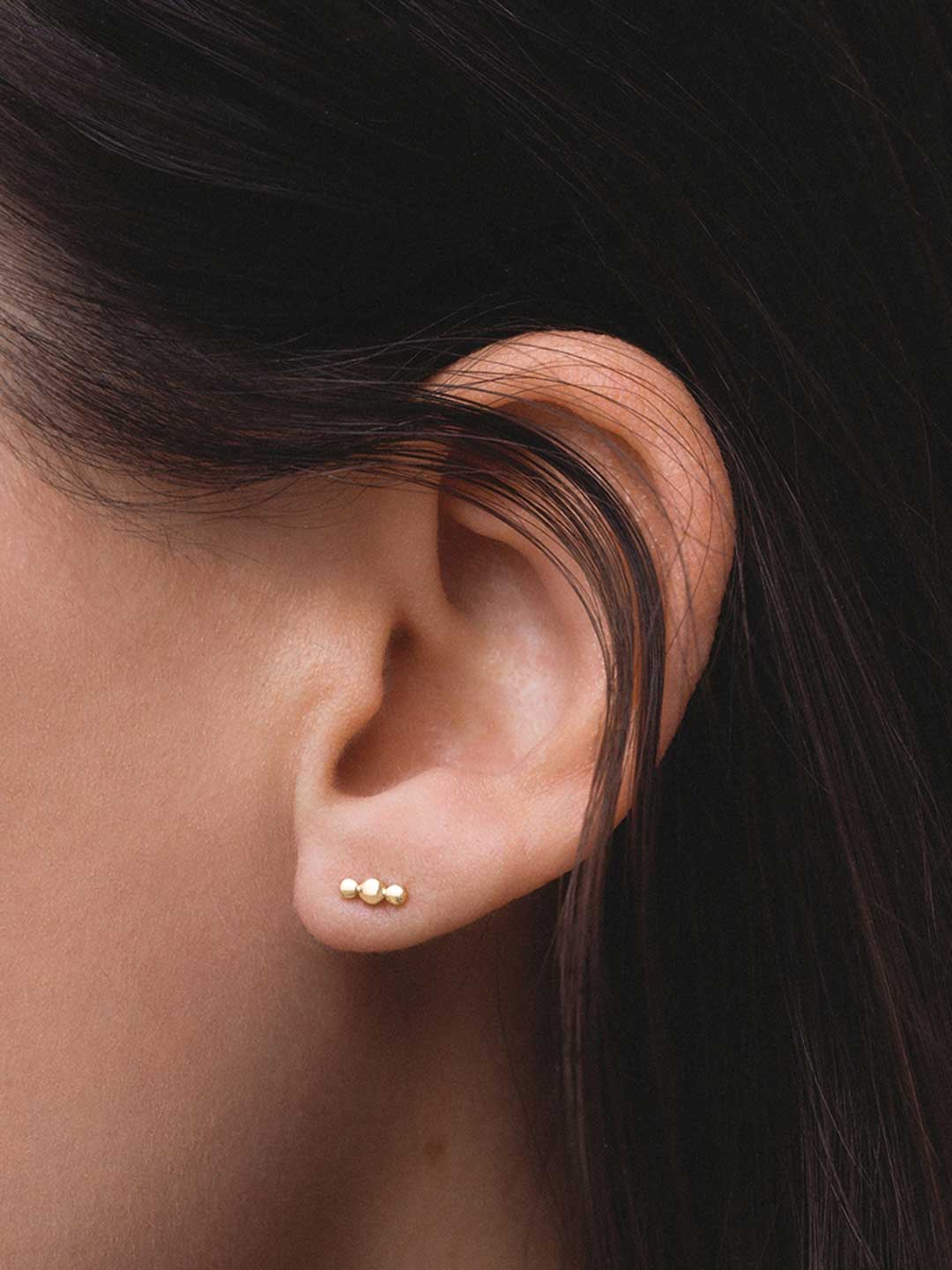 Sigma Stud Pierced Earring  EL7 - Yellow Gold