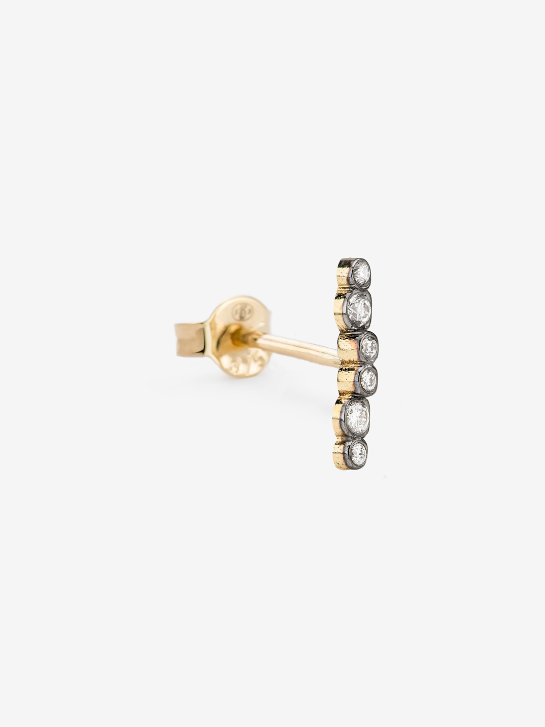 Sigma Stud Pierced Earring  El9 - Yellow Gold