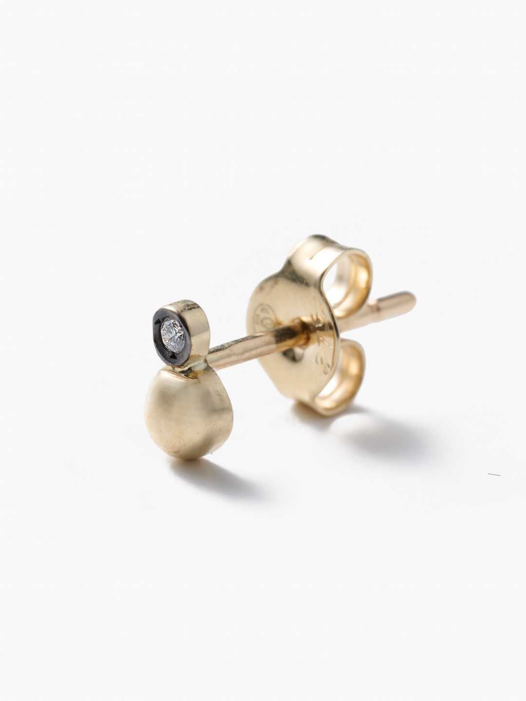 Sigma Stud Pierced Earring  El24 - Yellow Gold