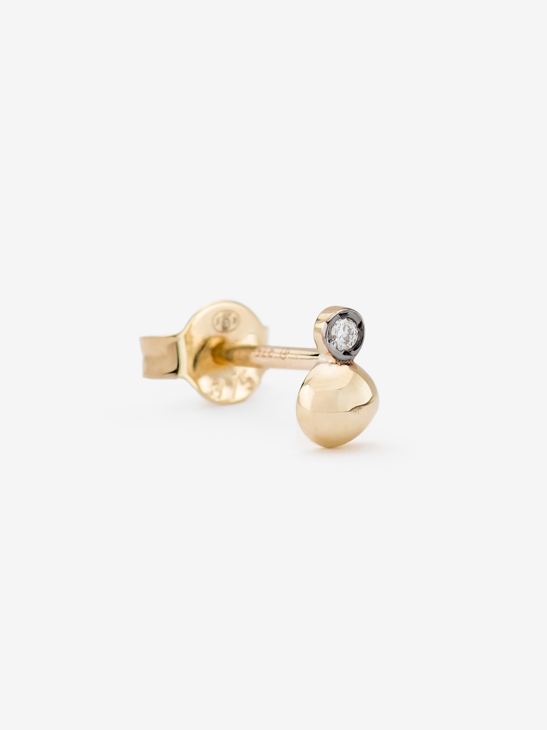 Sigma Stud Pierced Earring  El24 - Yellow Gold