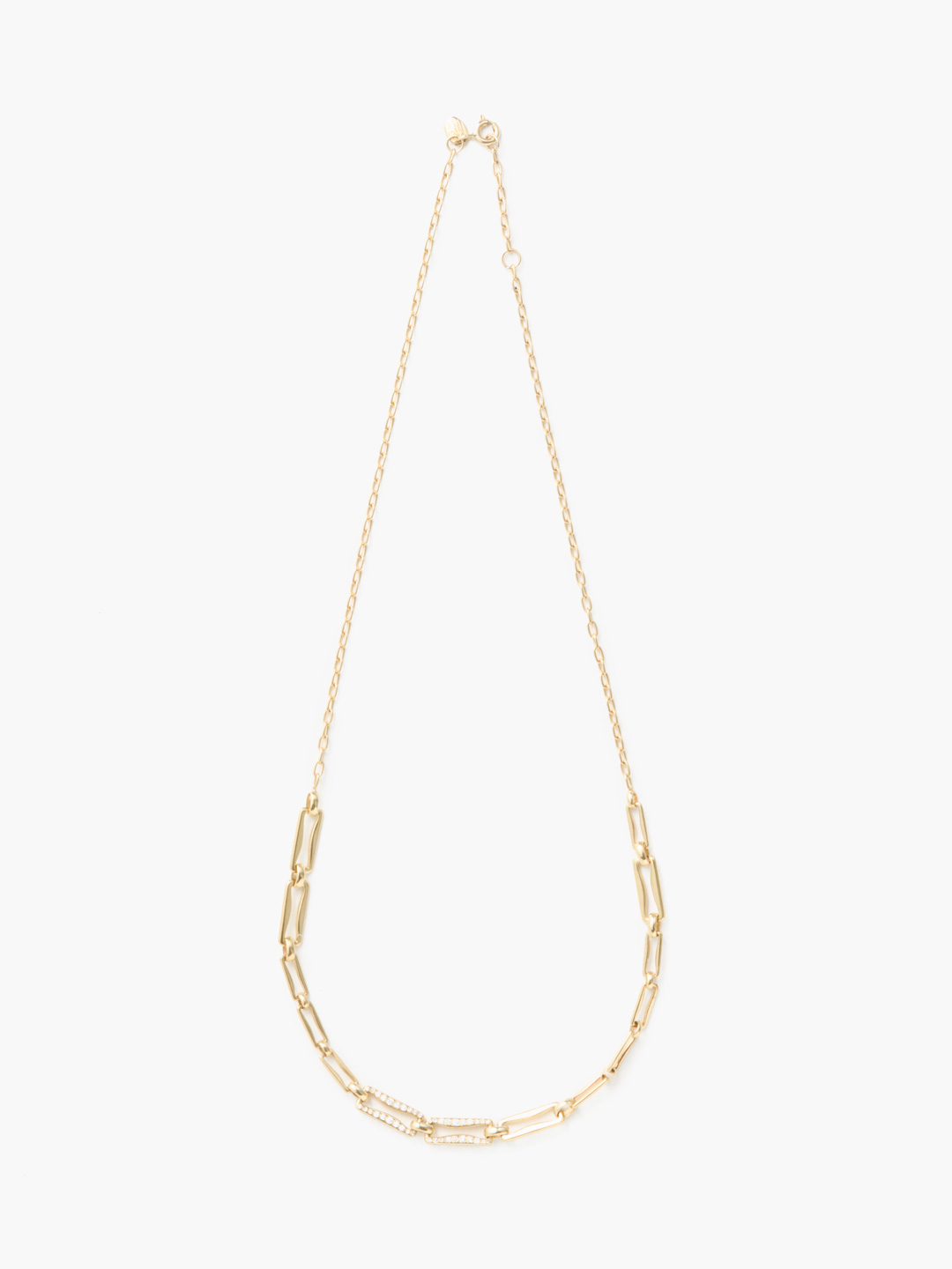 Multi Chain With Two Pave Hoops - Yellow Gold
