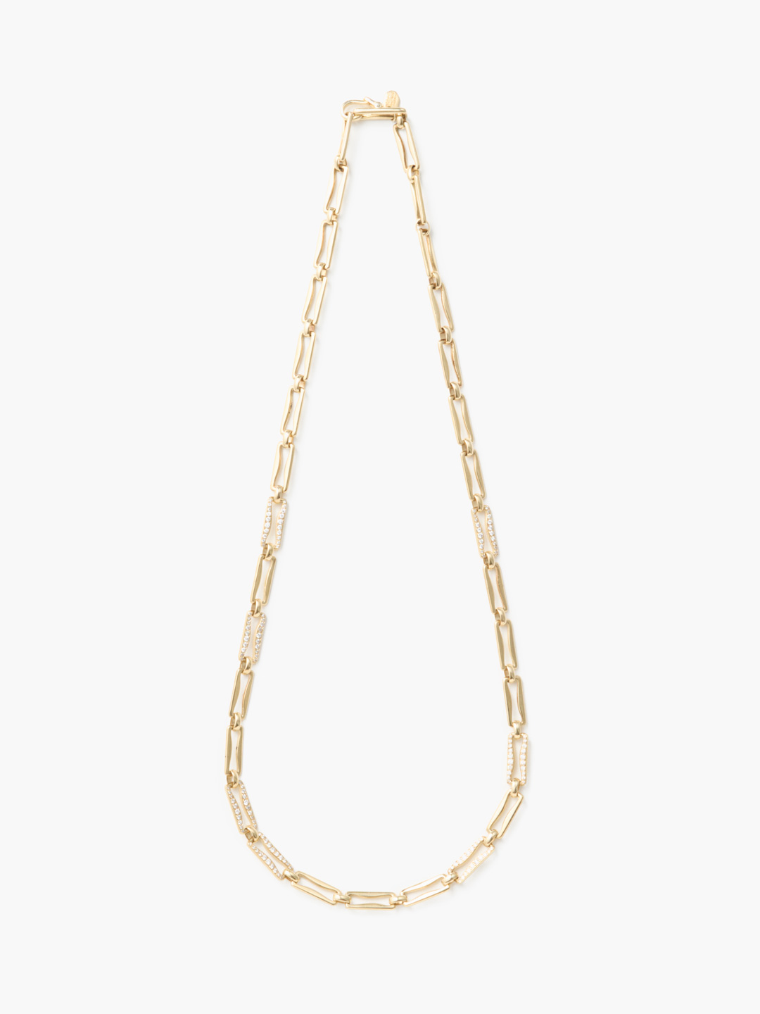 Maxi Chain With 7 Pave Hoops - Yellow Gold
