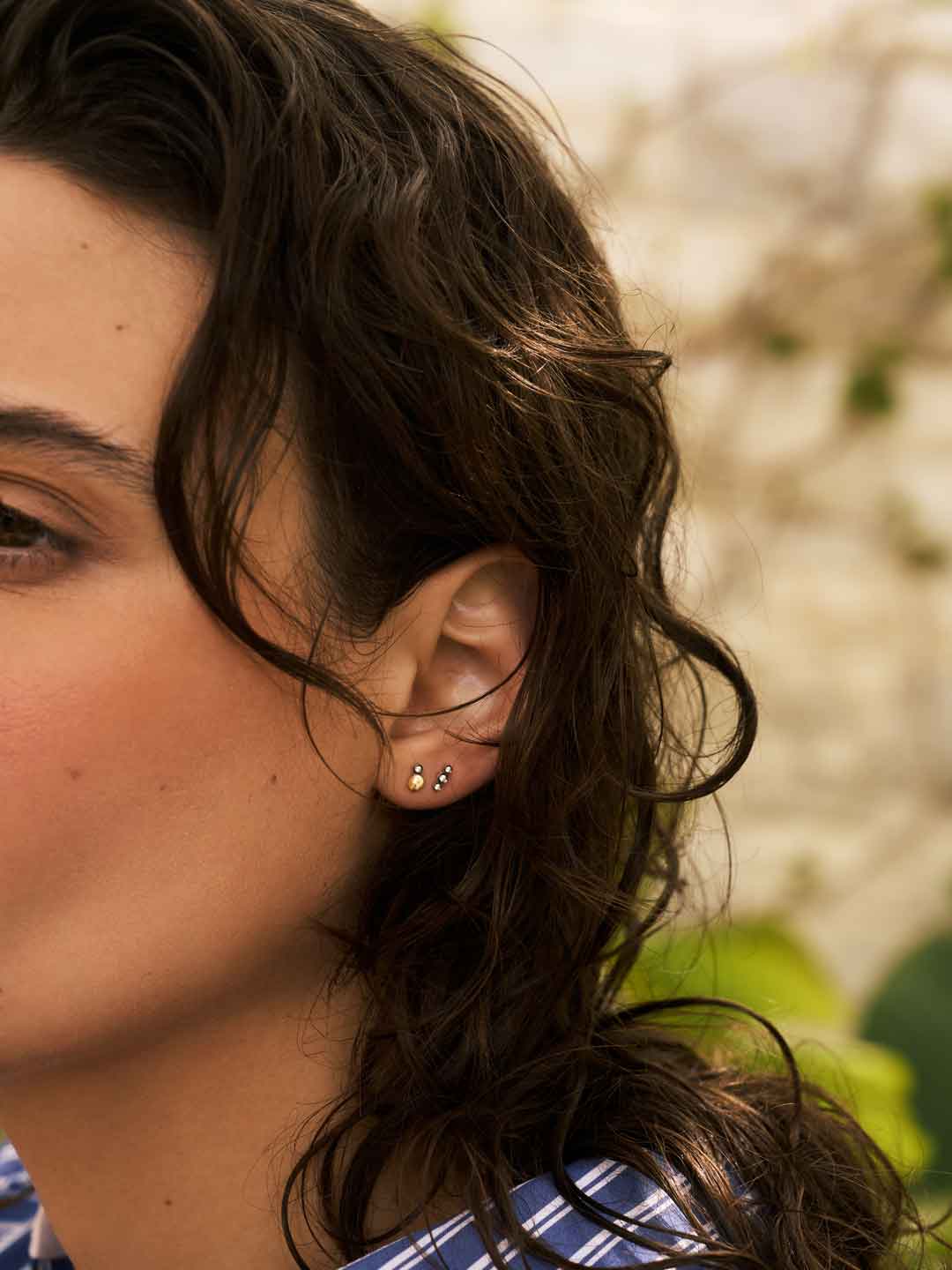 Petale Earrings Pierced Earring - Yellow Gold